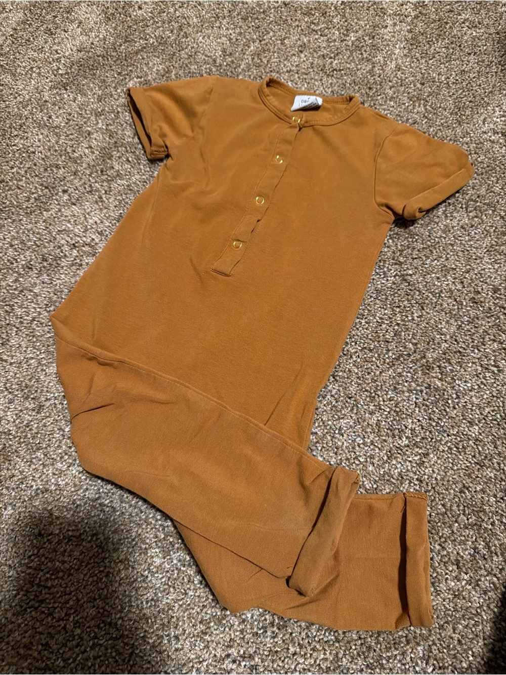 ORCAS LUCILLE Mustard Short Sleeve Romper